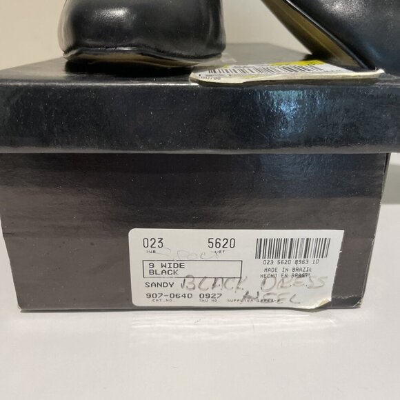 Vintage Worthington Leather Pumps Heels Size 9 Wide Black Square Toe Classic EUC - Picture 2 of 12